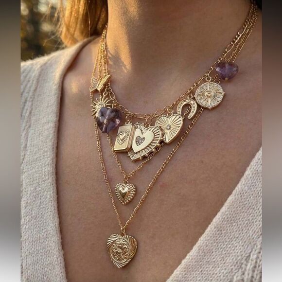 Anthropologie Jewelry - Heart Necklace Set #2132